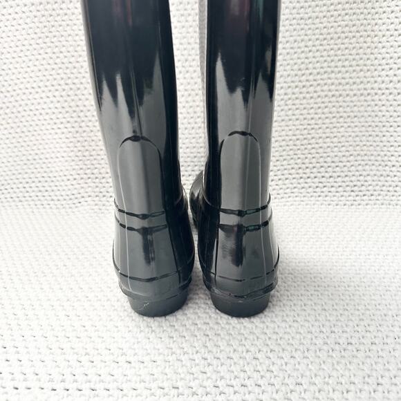 Hunter Tall Black High Gloss Women Slip On Rain Boots Classic Essential Size 5 - Picture 6 of 12